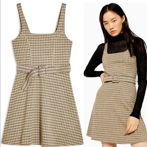 Topshop Belted Pinafore Dress
